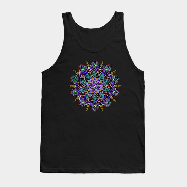 Ornate Metallic Mandala Tank Top by Jane Izzy Designs